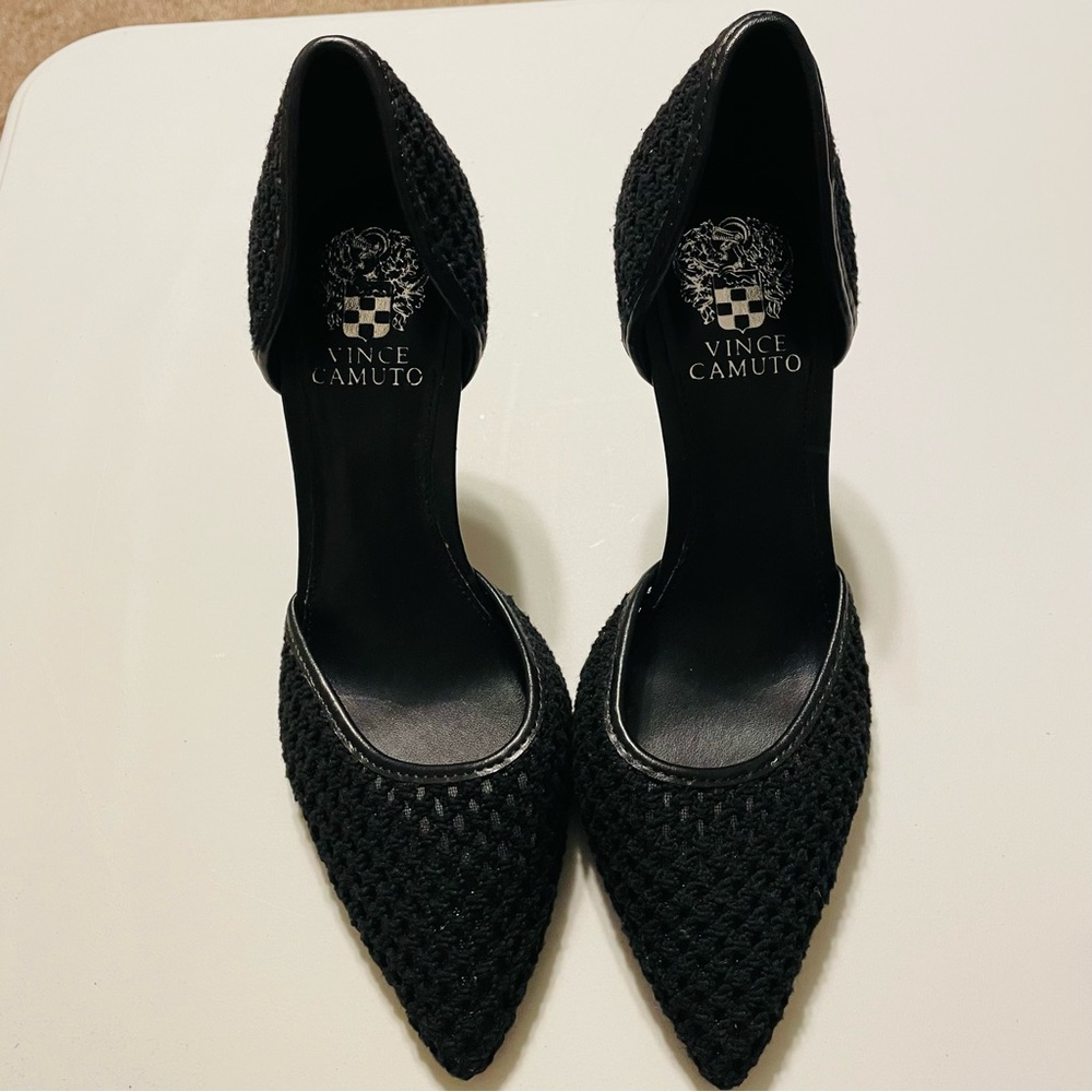 Vince Camuto Imagine macrame heels EUC